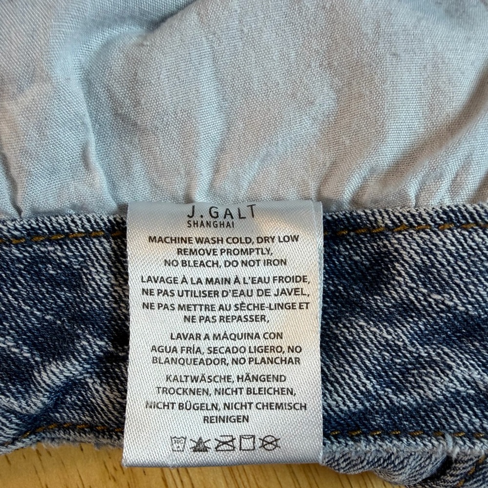 J. GALT Shanghai Denim Jeans Women S (26x32) Blue Flare Low Rise Medium Wash - Picture 4 of 8